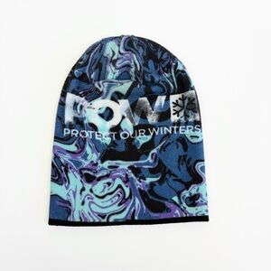 Smartwool POW Print Beanie Merino Wool Blend Protect Our Winters Blue Purple